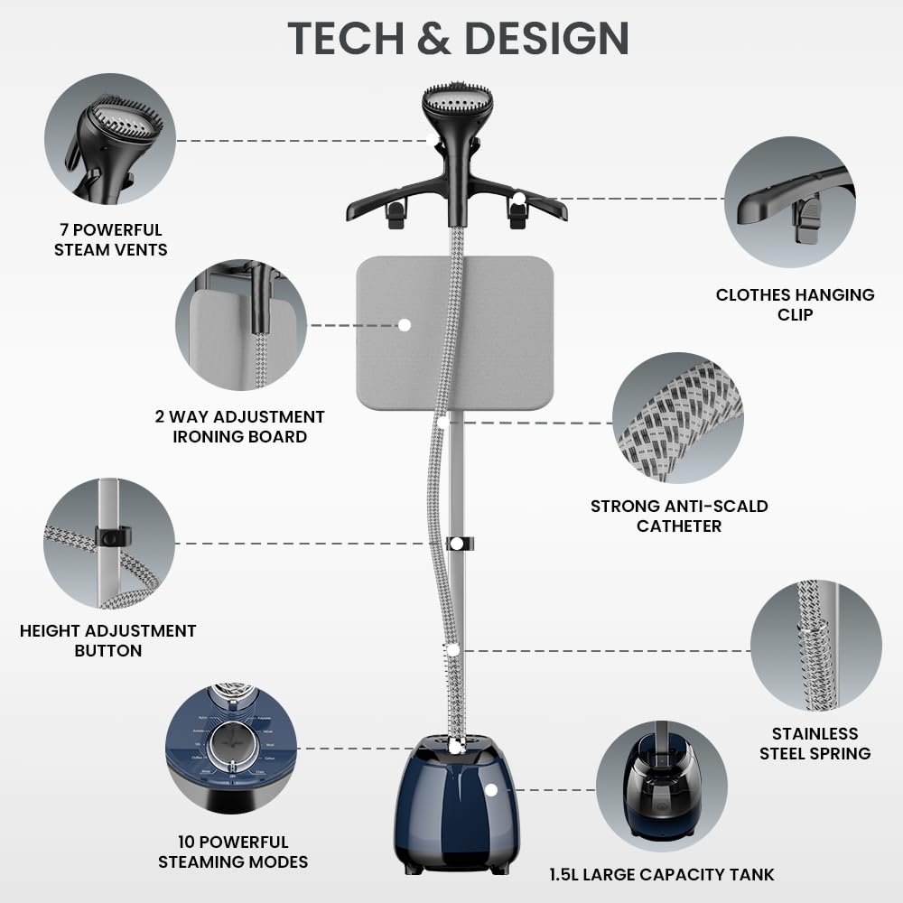 OWNAIR Single Pole Garment Steamer User Manual | Safety, Usage & Maintenance Guide