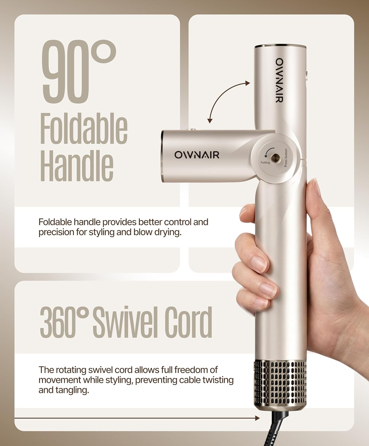 Travel Friendly Styling Made Easy with the OWNAIR 6 in 1 Hair Styler with Dryer
