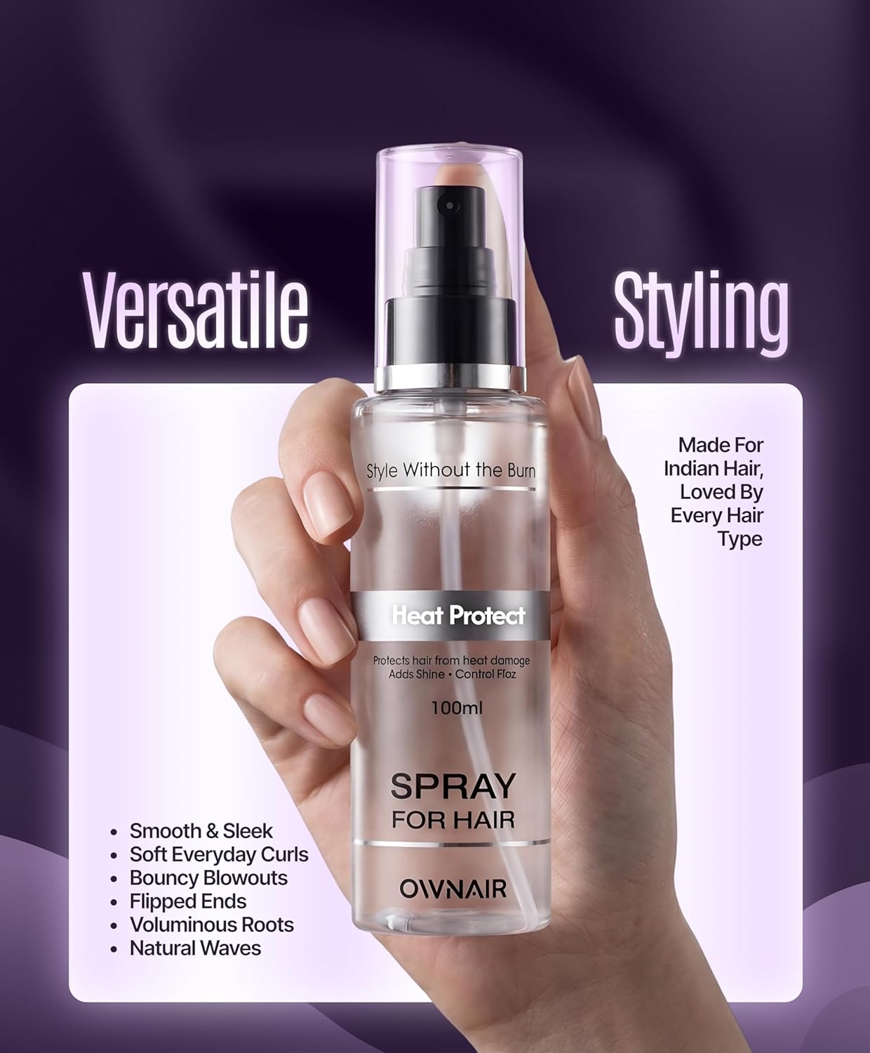 Versatile Styling Made Easy with OWNAIR Heat Protectant Spray for Hair