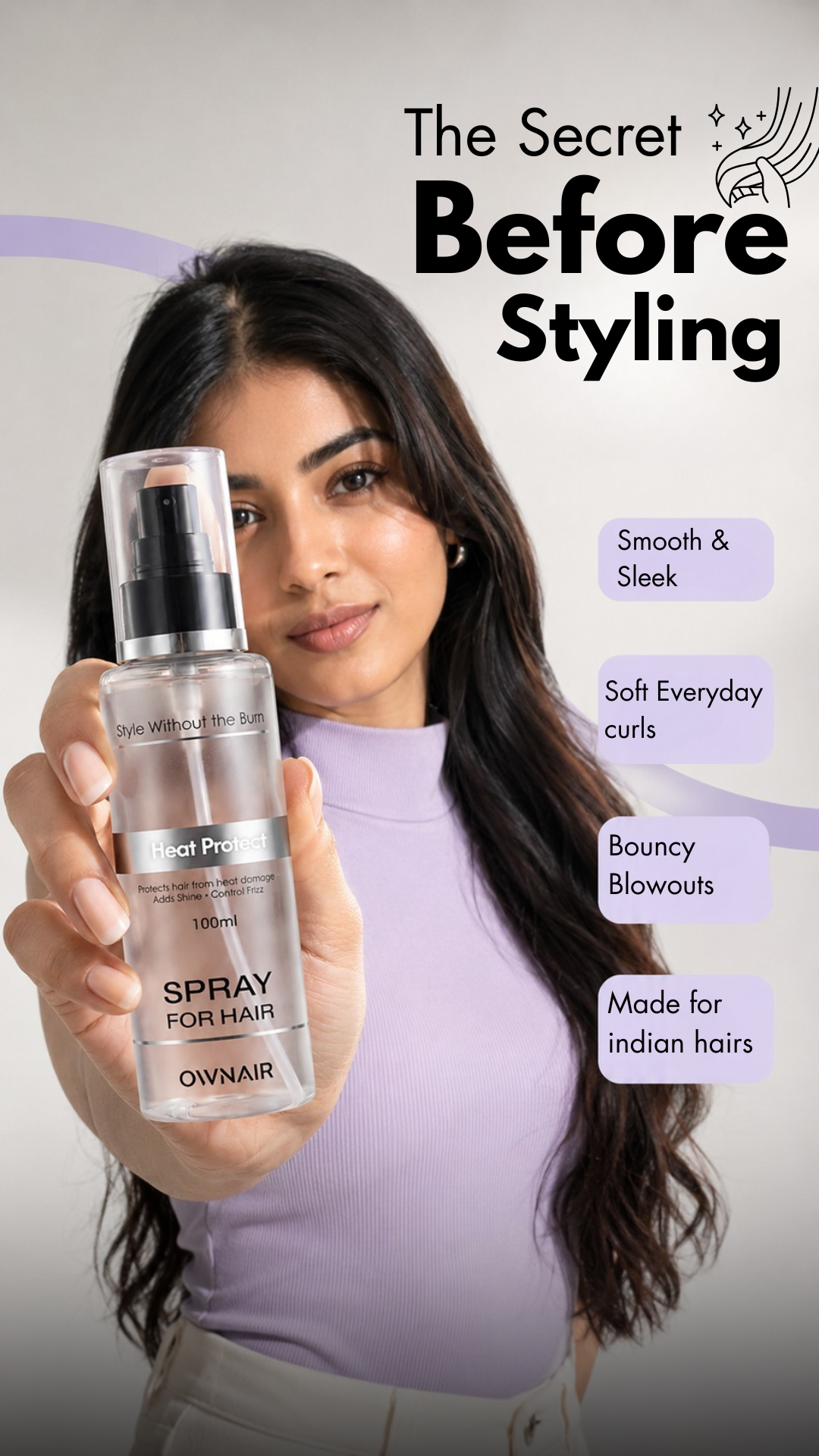OWNAIR Heat Protectant Spray Is the Secret to Healthier Hair Before Every Styling Session