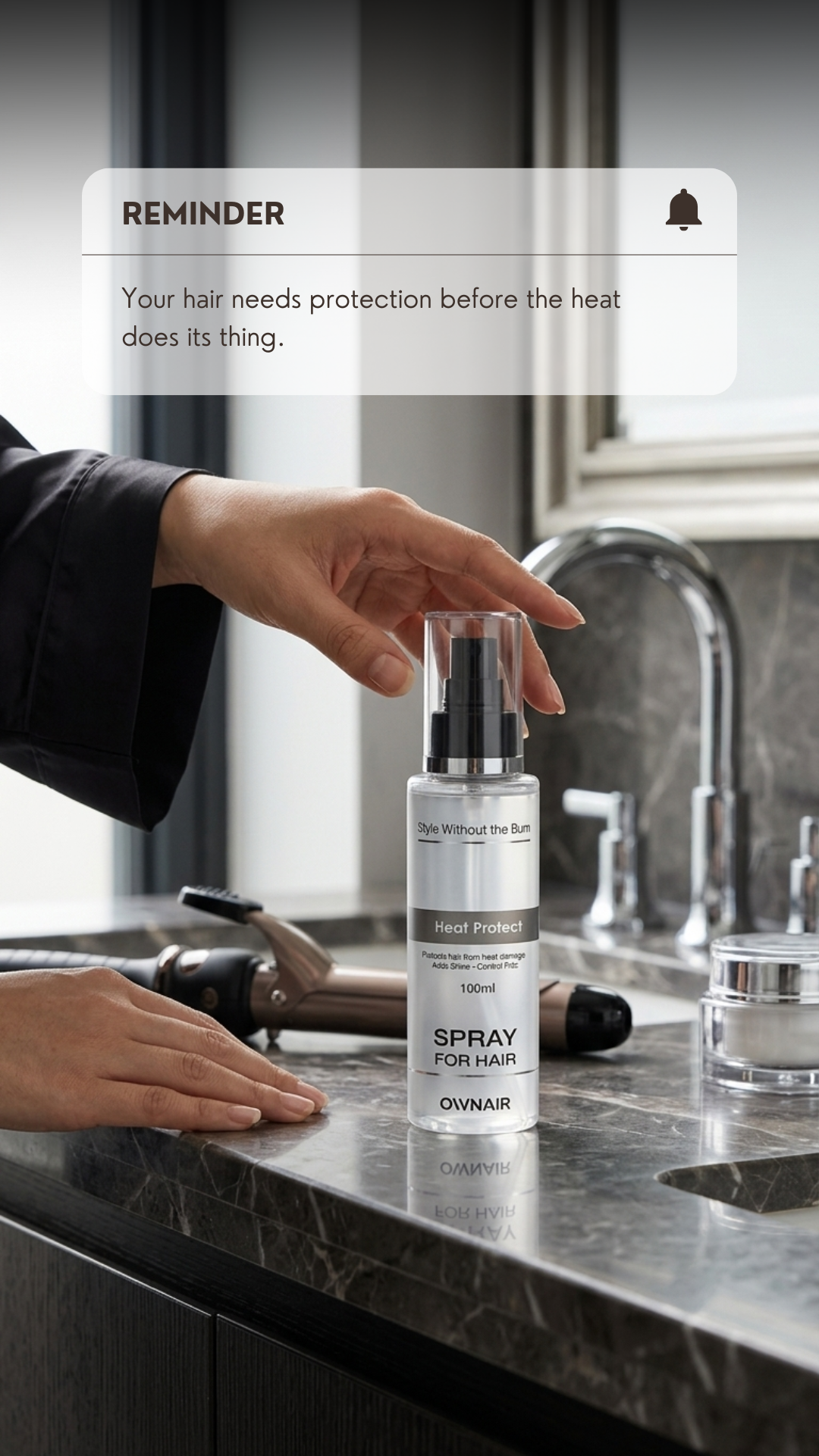 Ownair Hair Protection Serum for Heat Styling: Your Everyday Shield for Smoother, Frizz Controlled Hair