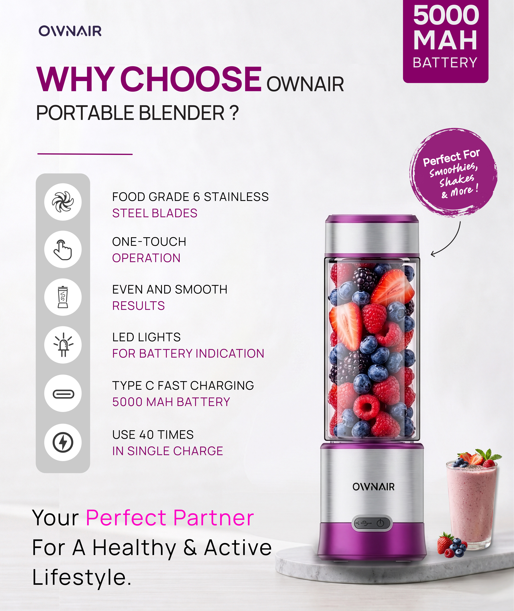 Why the OWNAIR Portable Blender Is Your Perfect Partner for a Healthy and Active Lifestyle