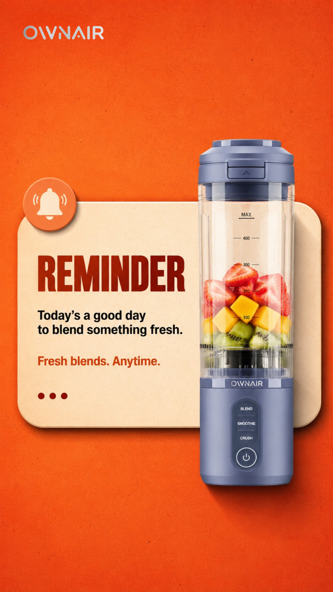 Make Fresh Smoothies an Everyday Habit with Ownair Portable Blender