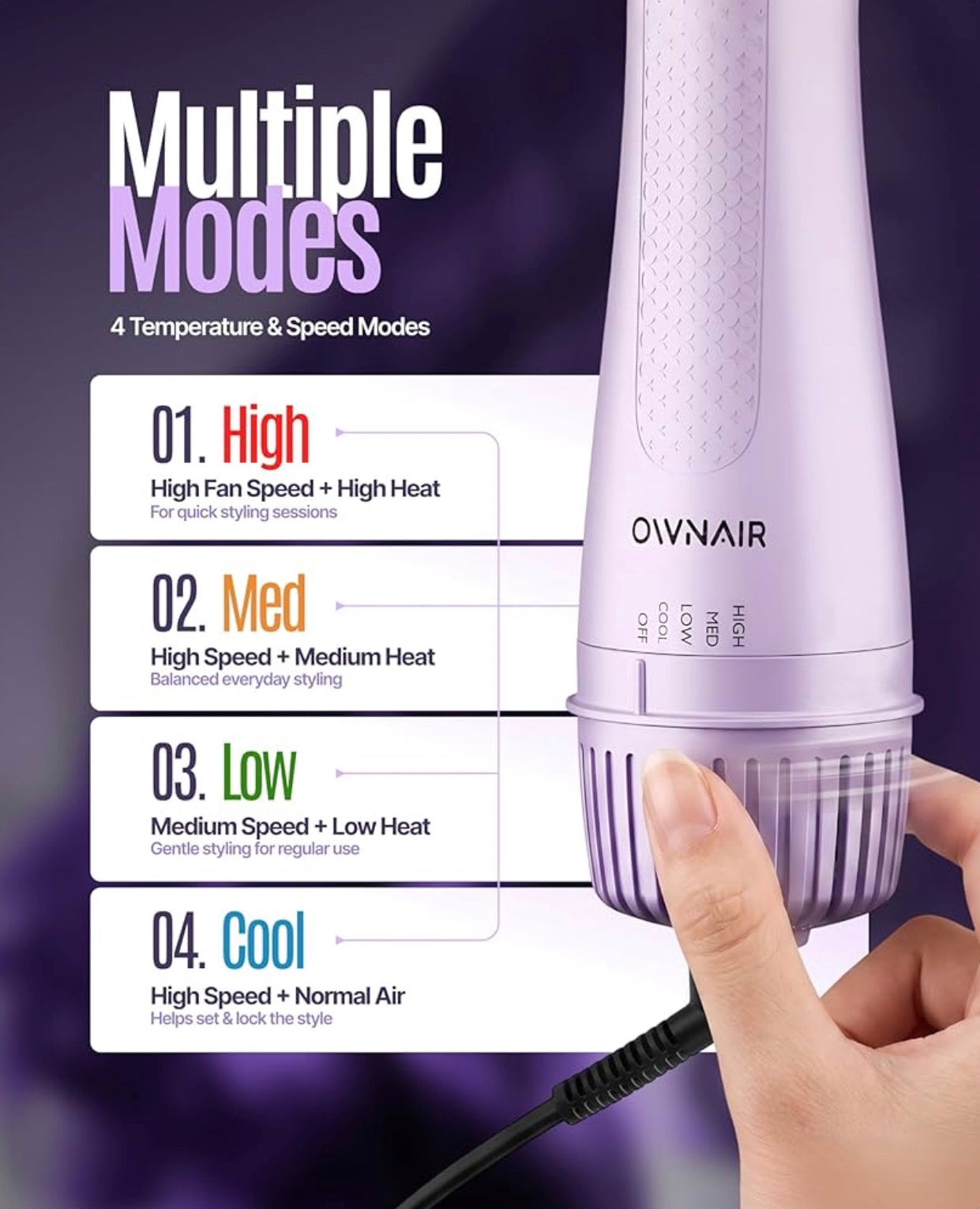 Buy Ownair 3-in-1 Hot Air Brush | 1200 Watt | Air Dryer, Straightener & Volumizer