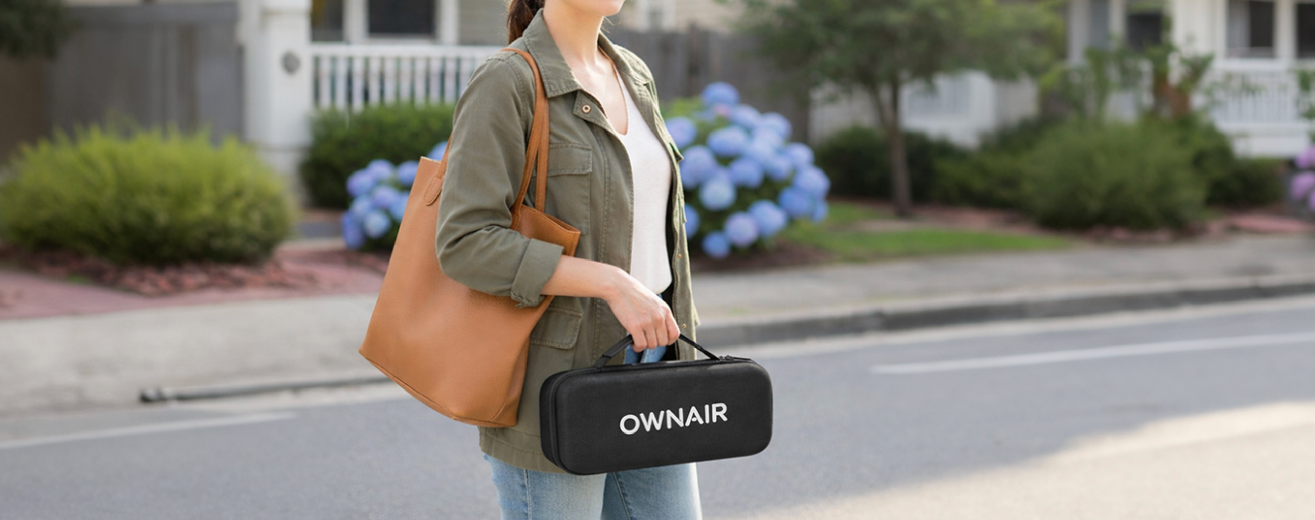 Ownair 2-in-1 Steamer Travel Case – Hard Shell Portable Organizer with Handle, Shockproof & Water-Resistant Carry Bag for Garment Steamer & Accessories, Compact Lightweight Storage (Dark Grey)