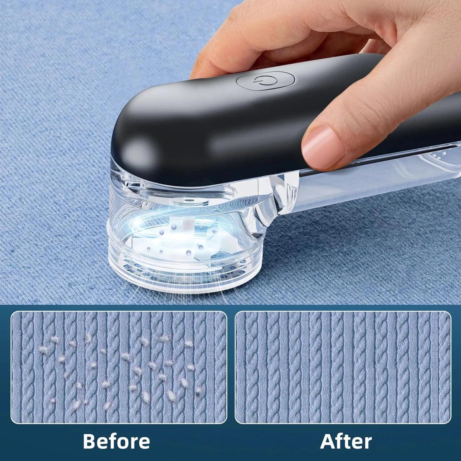 before and after using lint remover