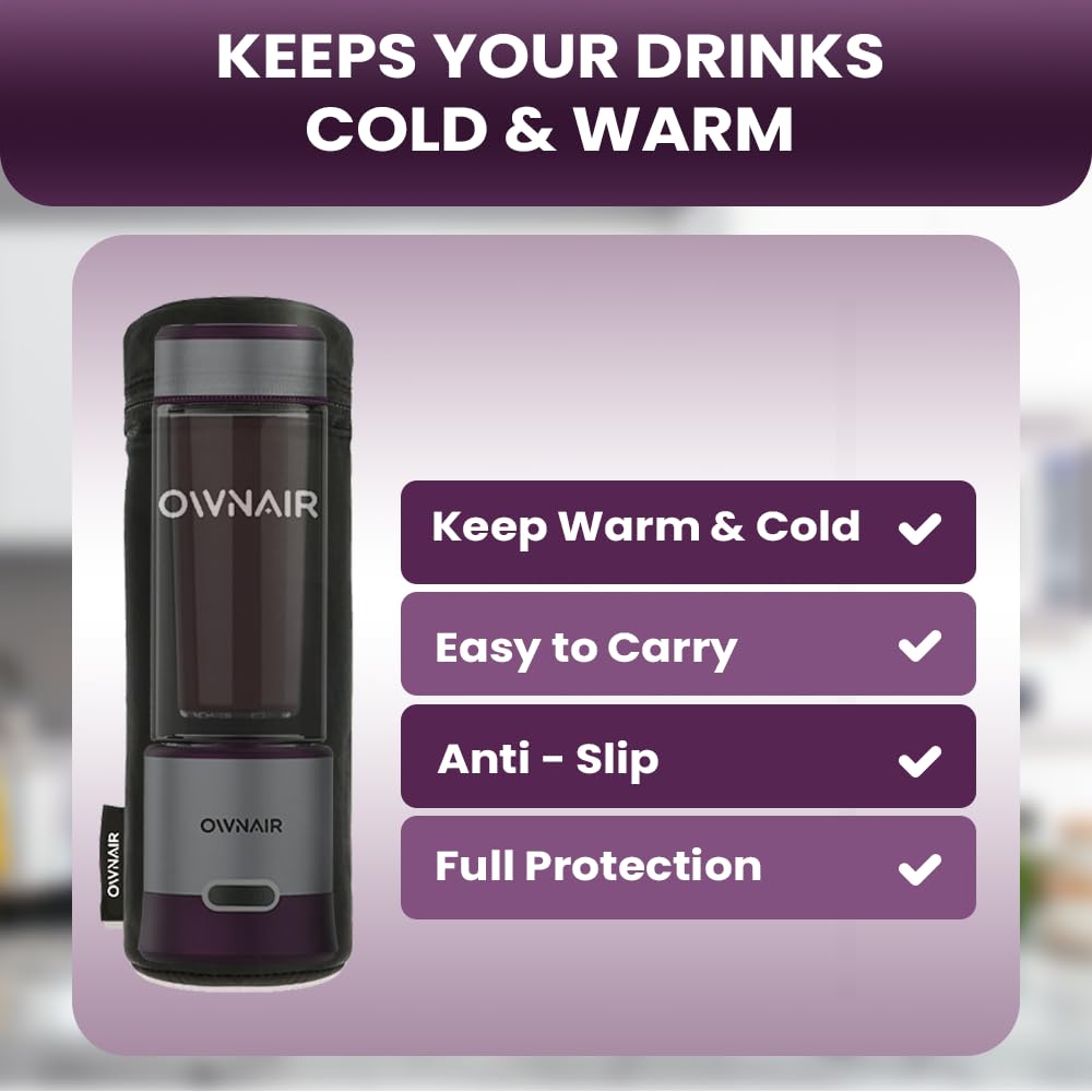 OWNAIR Insulated Sleeve Portable Blender Bag | Durable | Sleek | Functional | for OWNAIR Blender - Black