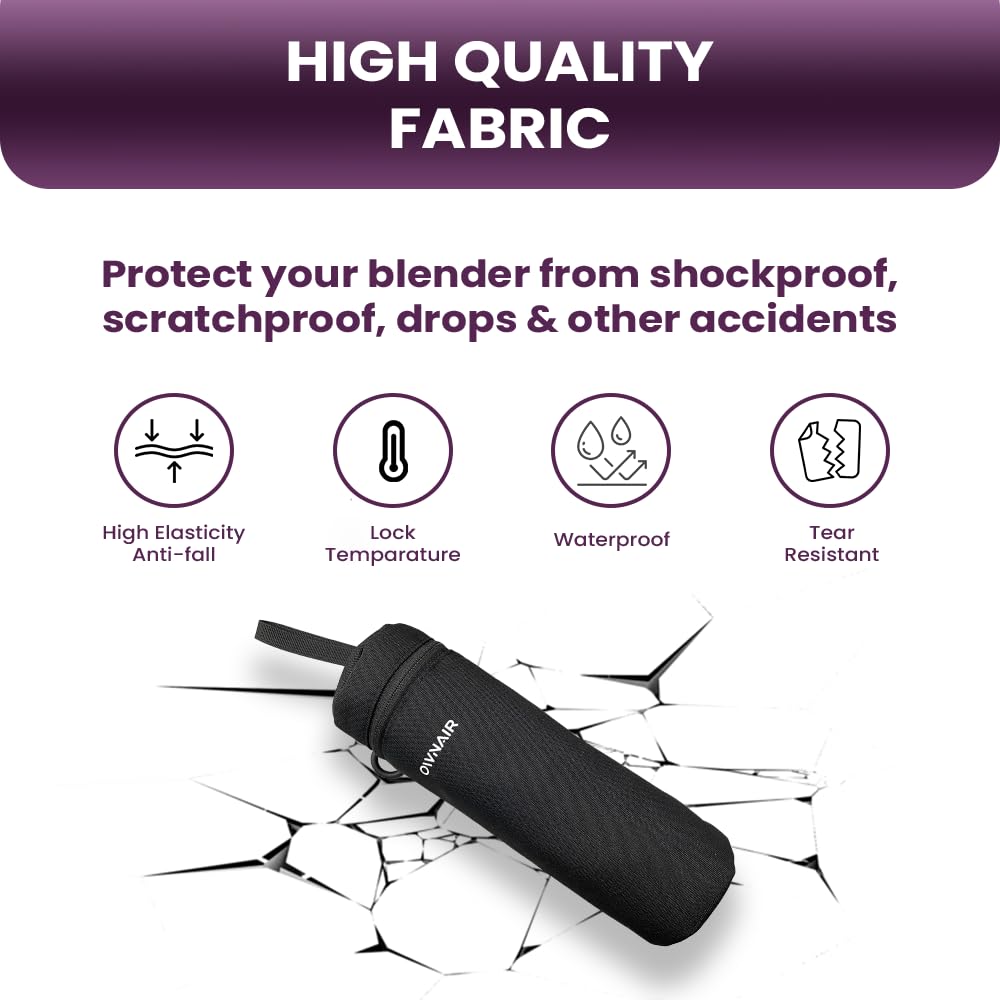 OWNAIR Insulated Sleeve Portable Blender Bag | Durable | Sleek | Functional | for OWNAIR Blender - Black