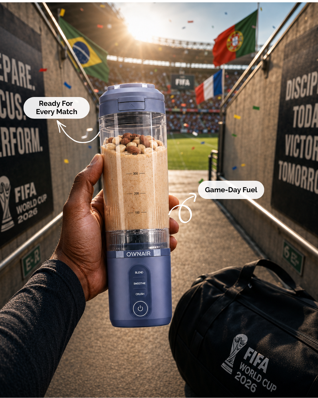 Match Day Energy Starts with the OWNAIR Blast Portable Blender