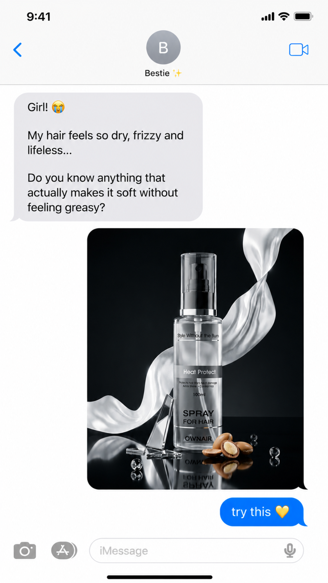OWNAIR Heat Protectant Spray for Hair Makes Everyday Styling Feel Effortless