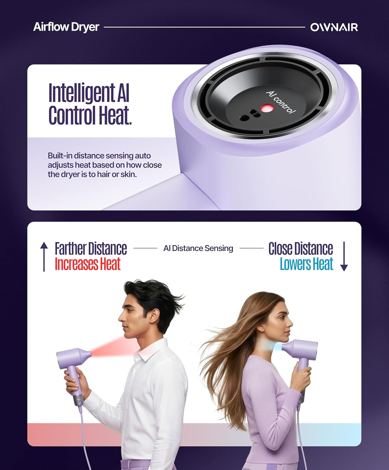 How the OWNAIR Hair Dryer for Women Uses Intelligent AI Heat Control for Healthier Styling
