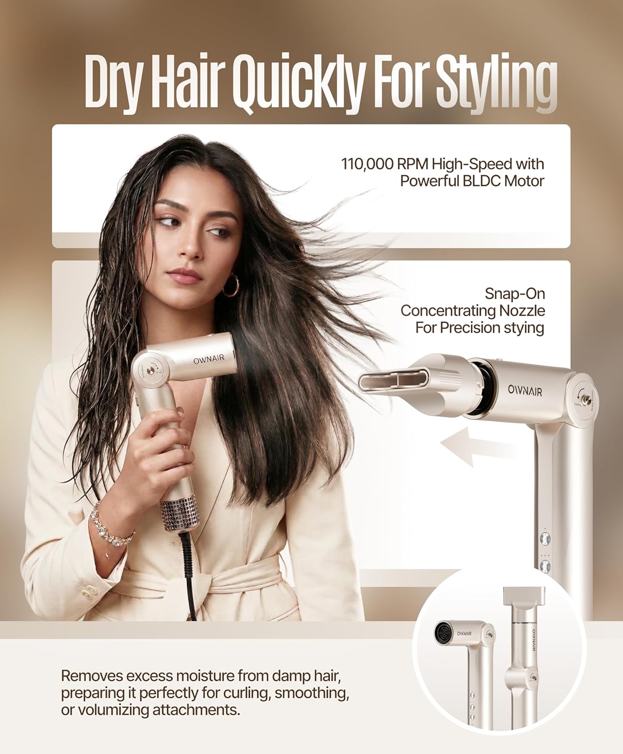 Effortless Everyday Styling with the OWNAIR 6 in 1 Hair Styler with Dryer