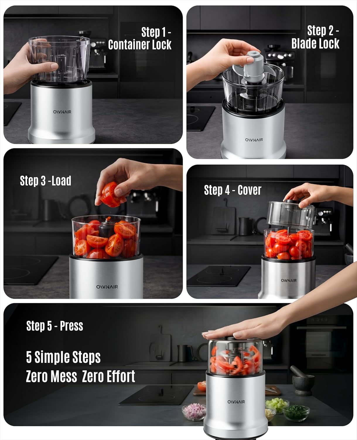 Fast Meal Prep with Ownair Chopper Electric for Kitchen
