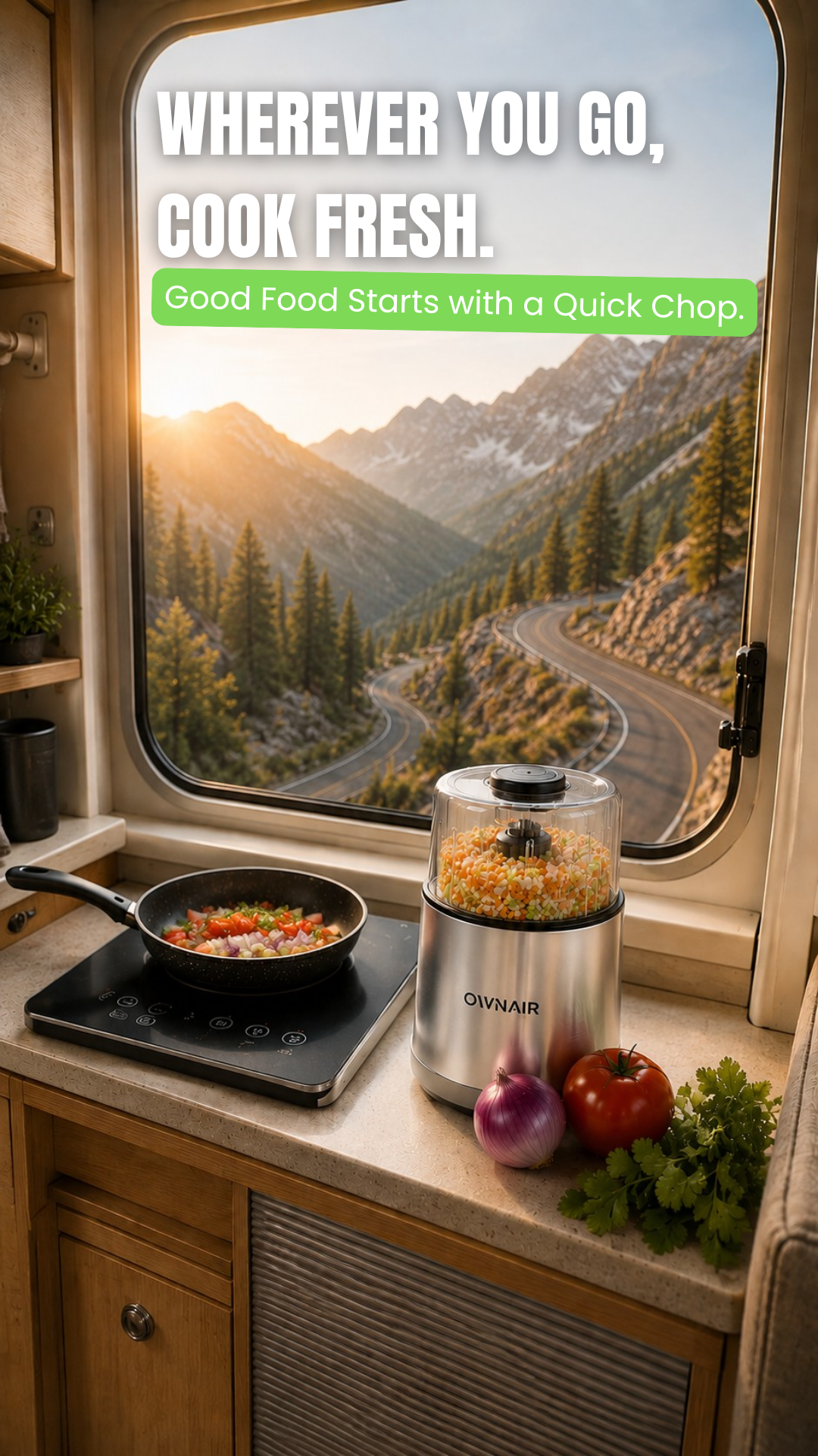 Quick Travel Meals Made Easier with the OWNAIR Electric Chopper