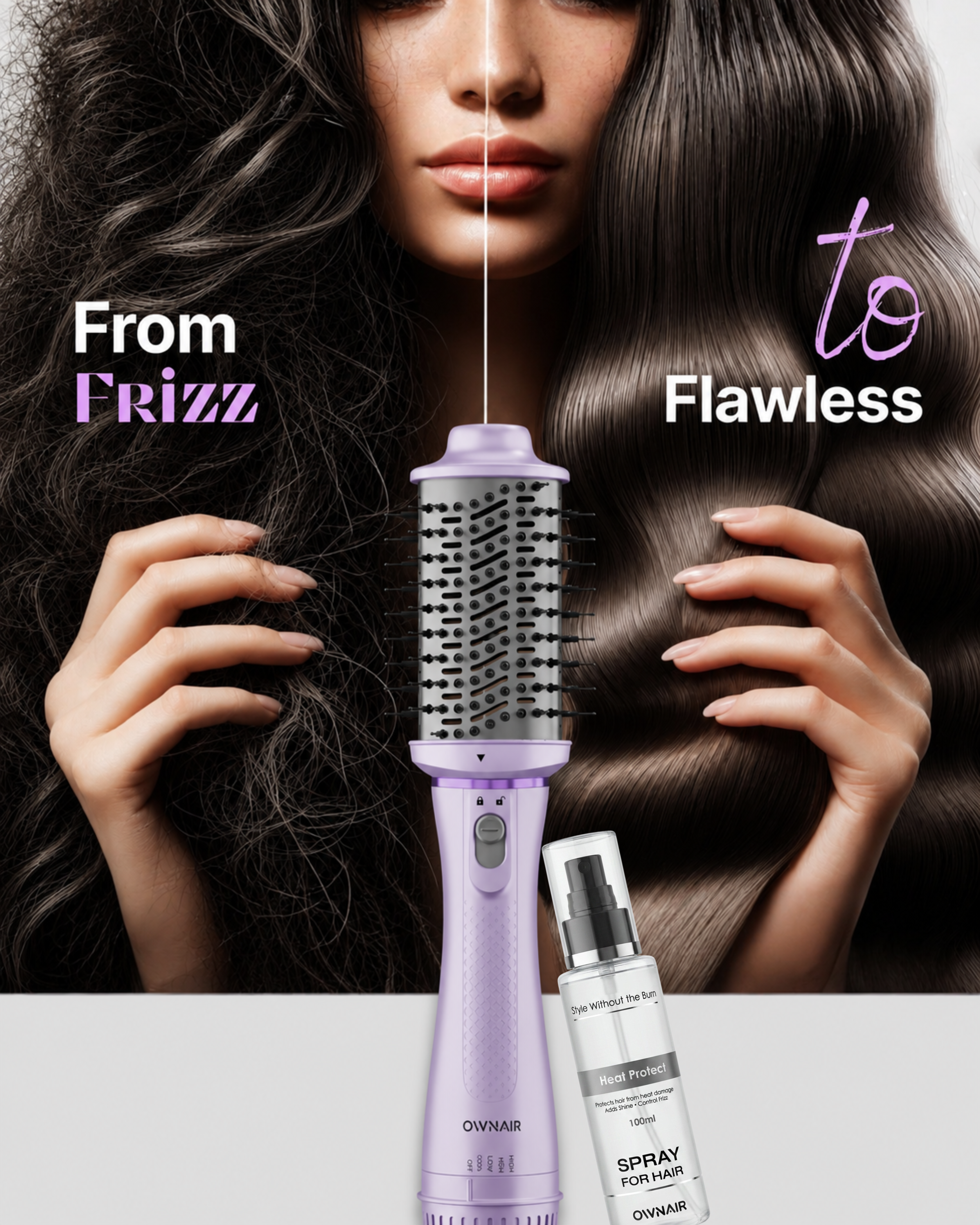 From Frizz to Flawless Hair With the Ownair Hot Air Brush and Heat Protect Spray