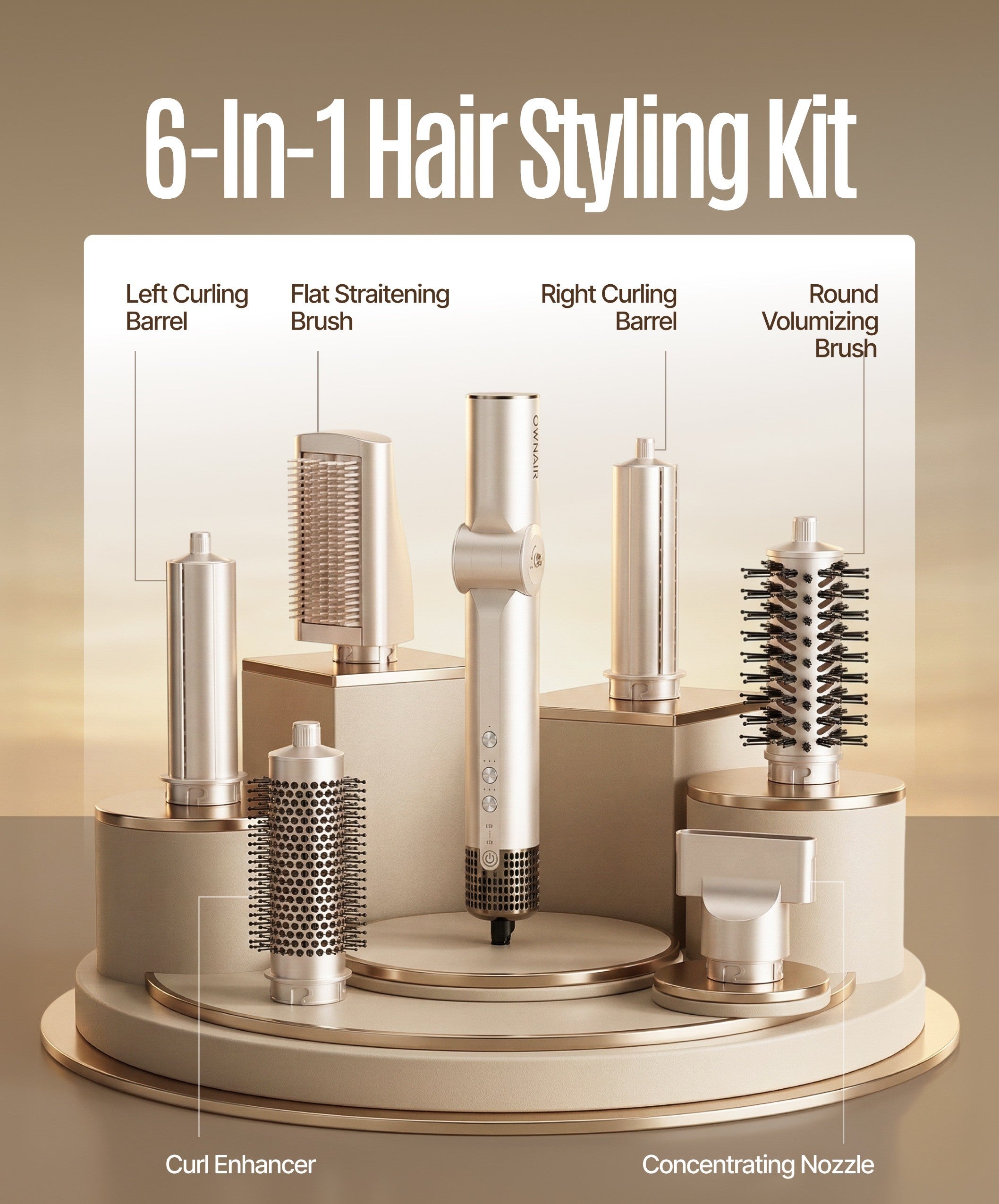 Transform Your Daily Hair Routine with the OWNAIR 6 in 1 Hair Styler with Dryer