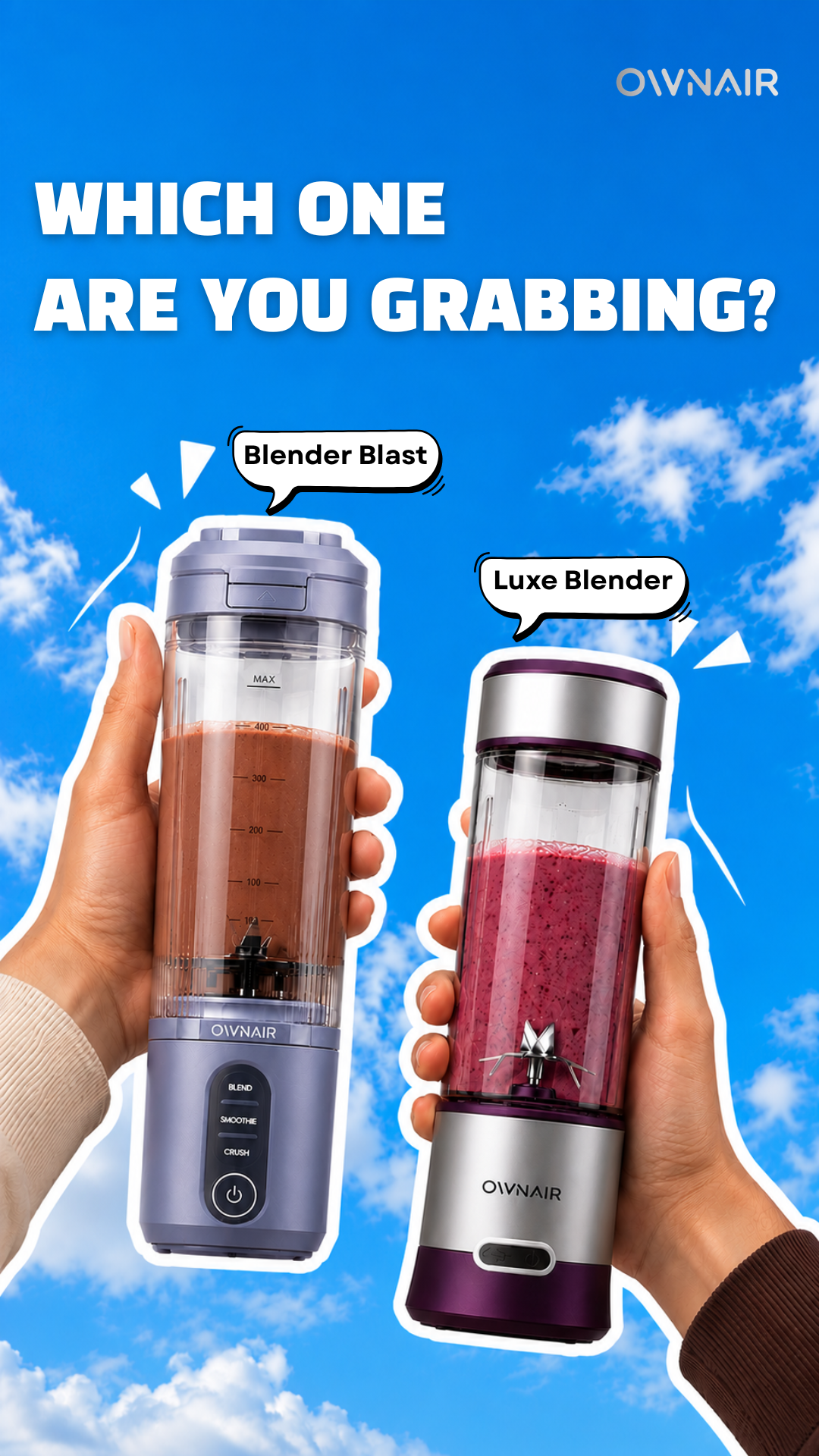 OWNAIR Portable Blender Collection Makes Healthy Living Easy Wherever Life Takes You