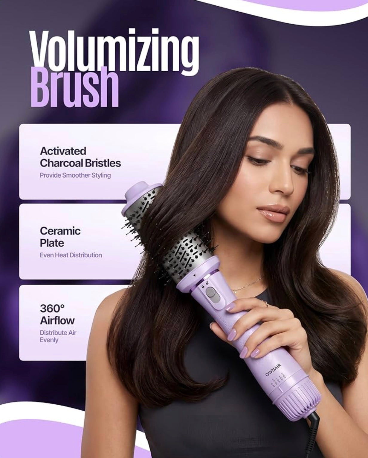 Buy Ownair 3-in-1 Hot Air Brush | 1200 Watt | Air Dryer, Straightener & Volumizer