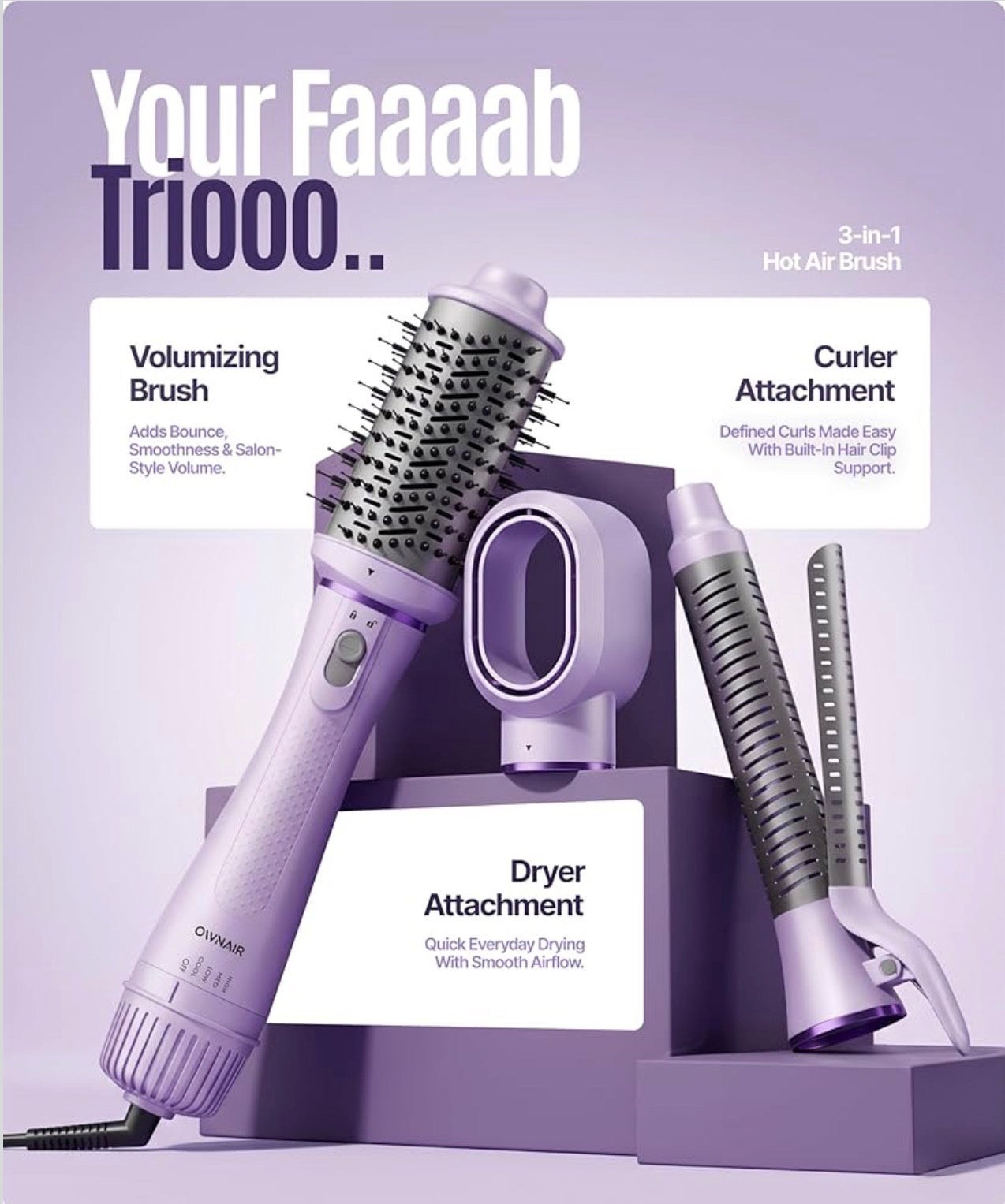 Buy Ownair 3-in-1 Hot Air Brush | 1200 Watt | Air Dryer, Straightener & Volumizer