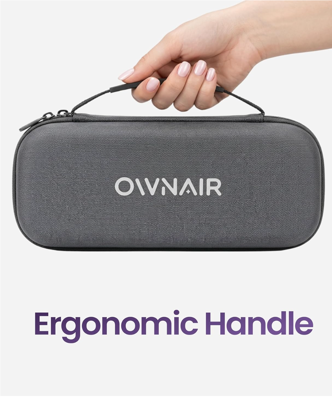 Ownair 2-in-1 Steamer Travel Case – Hard Shell Portable Organizer with Handle, Shockproof & Water-Resistant Carry Bag for Garment Steamer & Accessories, Compact Lightweight Storage (Dark Grey)